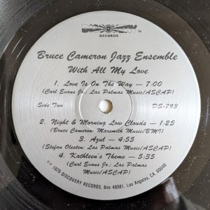 画像4: Bruce Cameron Jazz Ensemble - With All My Love