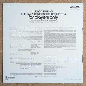 画像2: Leroy Jenkins / The Jazz Composer's Orchestra - For Players Only